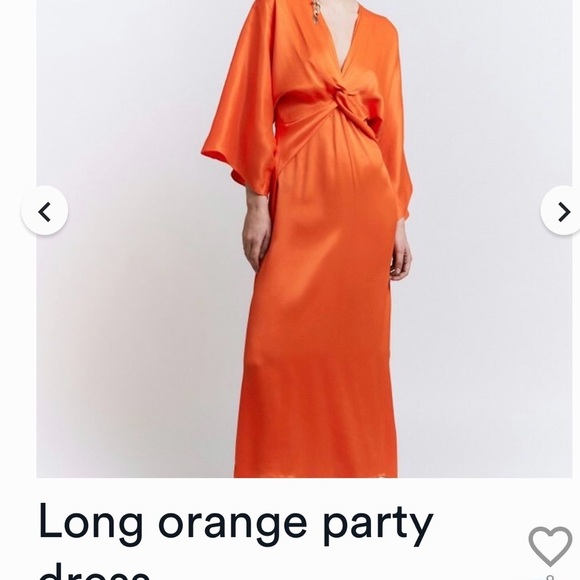 Silk Orange Maxi Dress - Picture 4 of 4